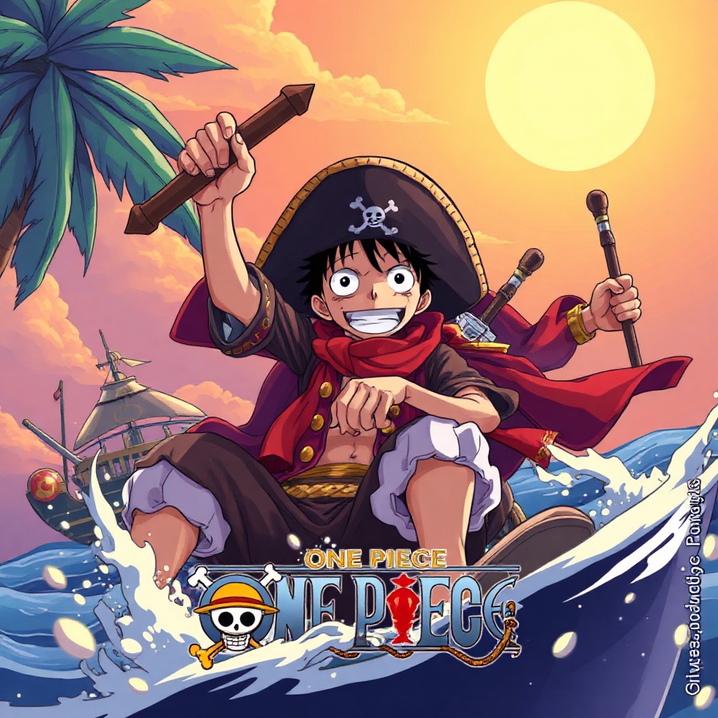One Piece anime cover art showing pirate adventure